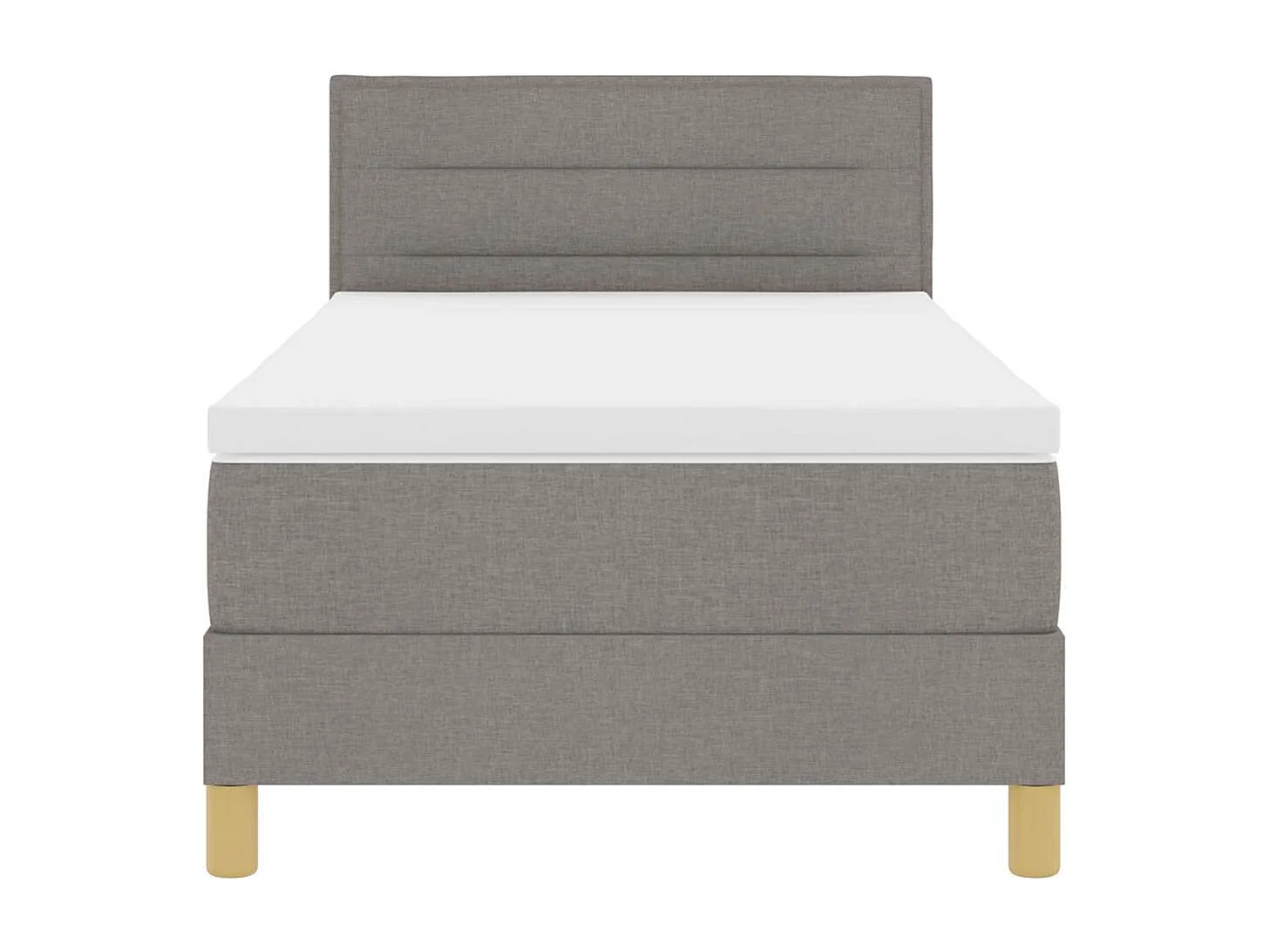Cadre de lit avec matelas Taupe 100 x 200 cm tissu
