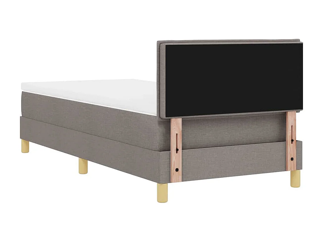 Cadre de lit avec matelas Taupe 100 x 200 cm tissu