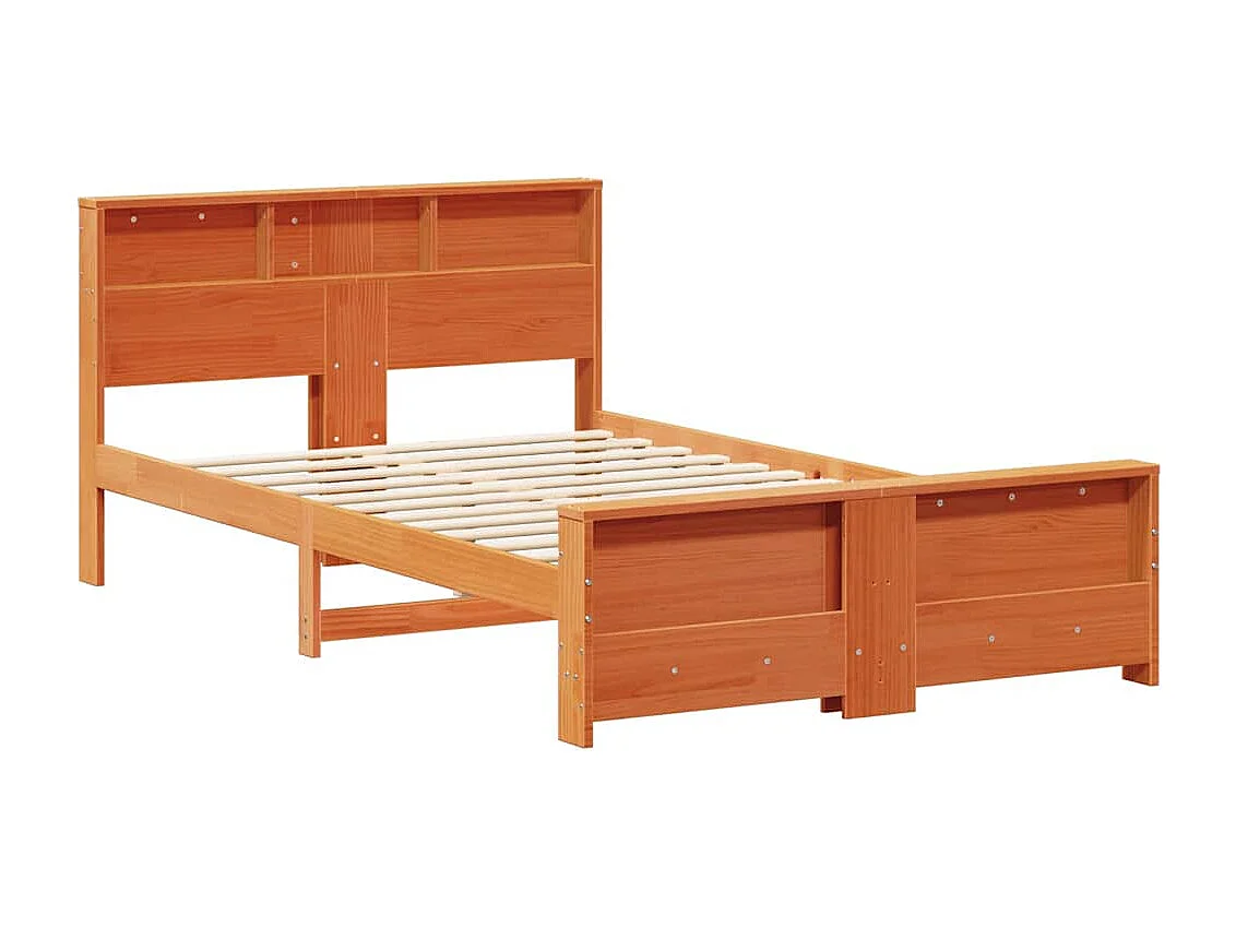 Estrutura da Cama com cabeceira Castanho-mel 120 x 200 cm