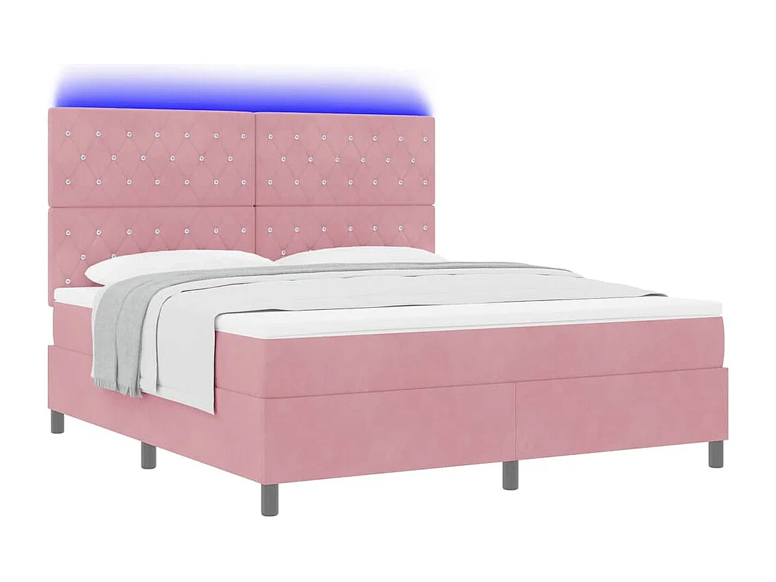 Cadre de lit avec matelas Rose 180 x 200 cm Velours