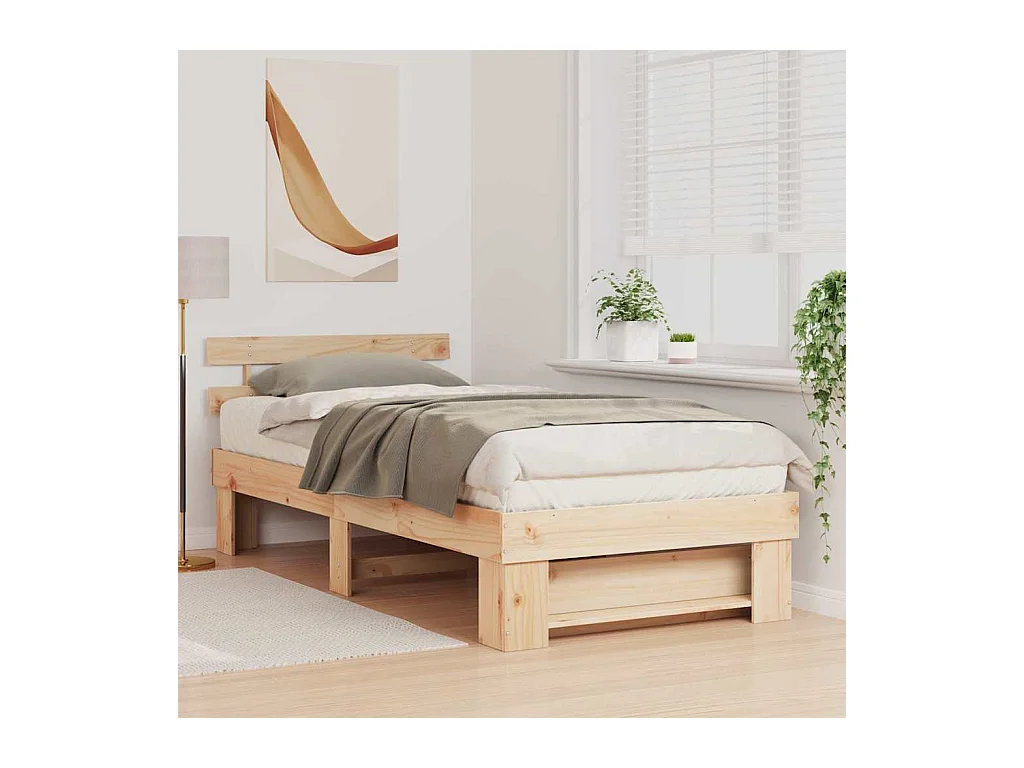 Estrutura da Cama Castanho 80 x 200 cm Madeira de pinho maciça