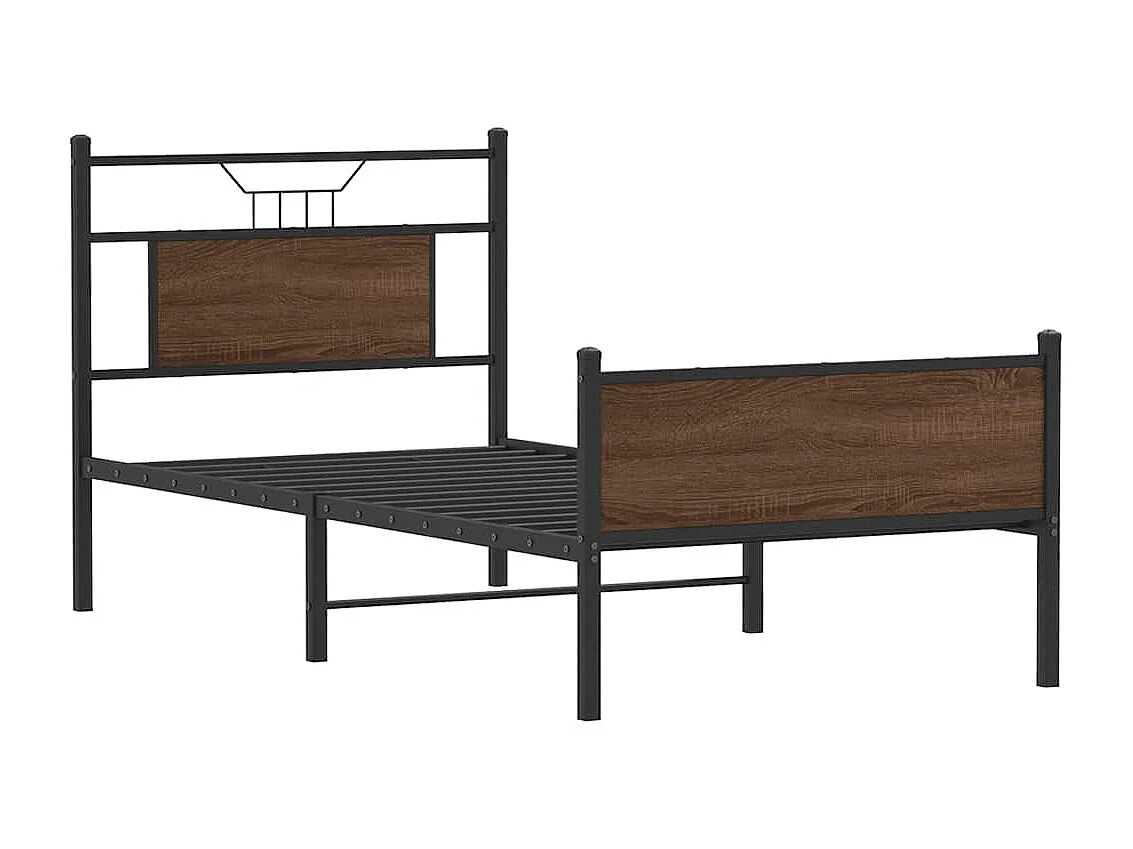 Cadre de lit sans matelas chêne marron 80x200cm bois ingénierie