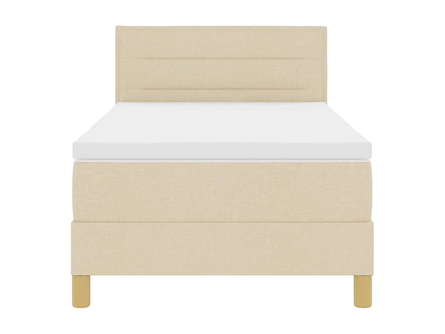 Cama tipo Box Spring con colchón Crema 80 x 200 cm tela