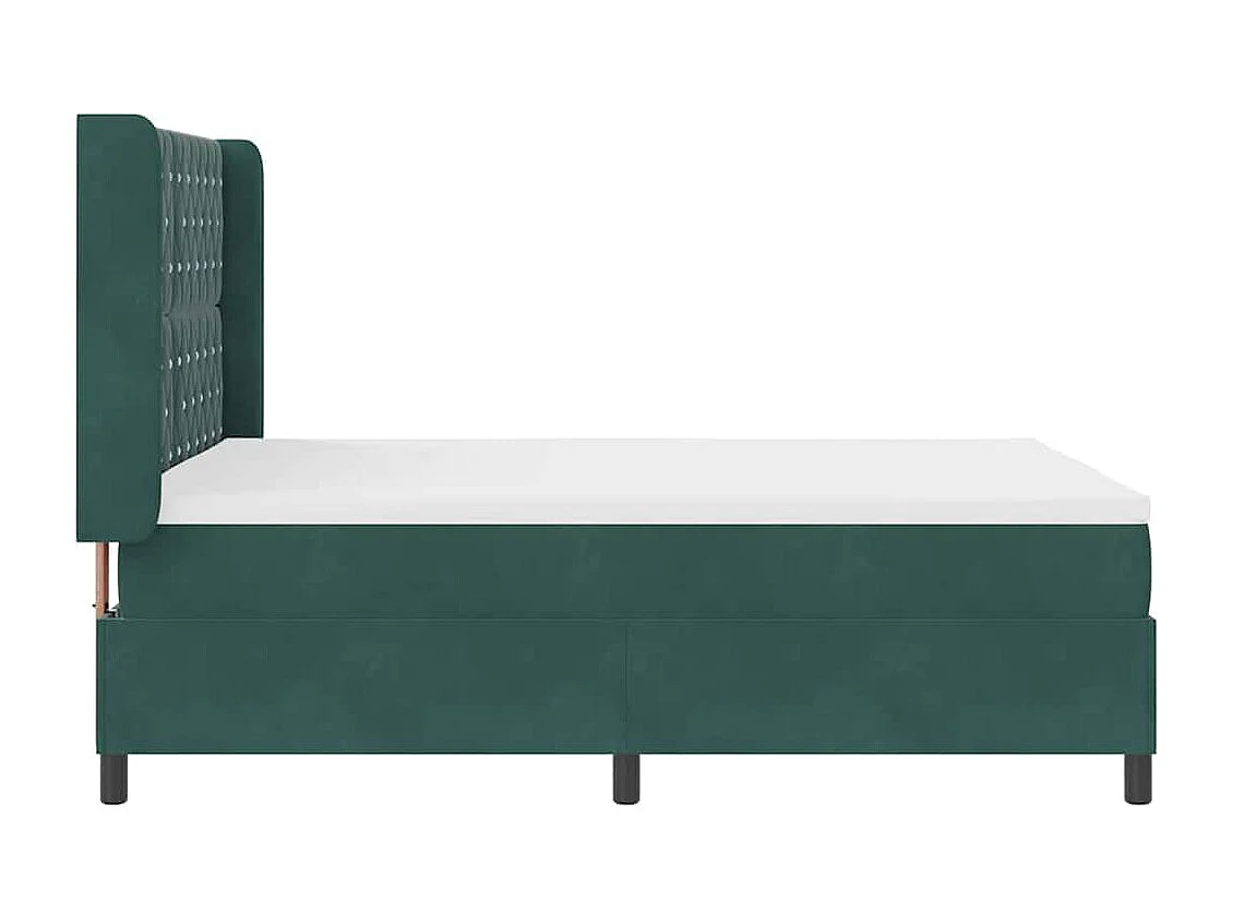 Cama tipo Box Spring Verde oscuro 140 x 200 cm Terciopelo