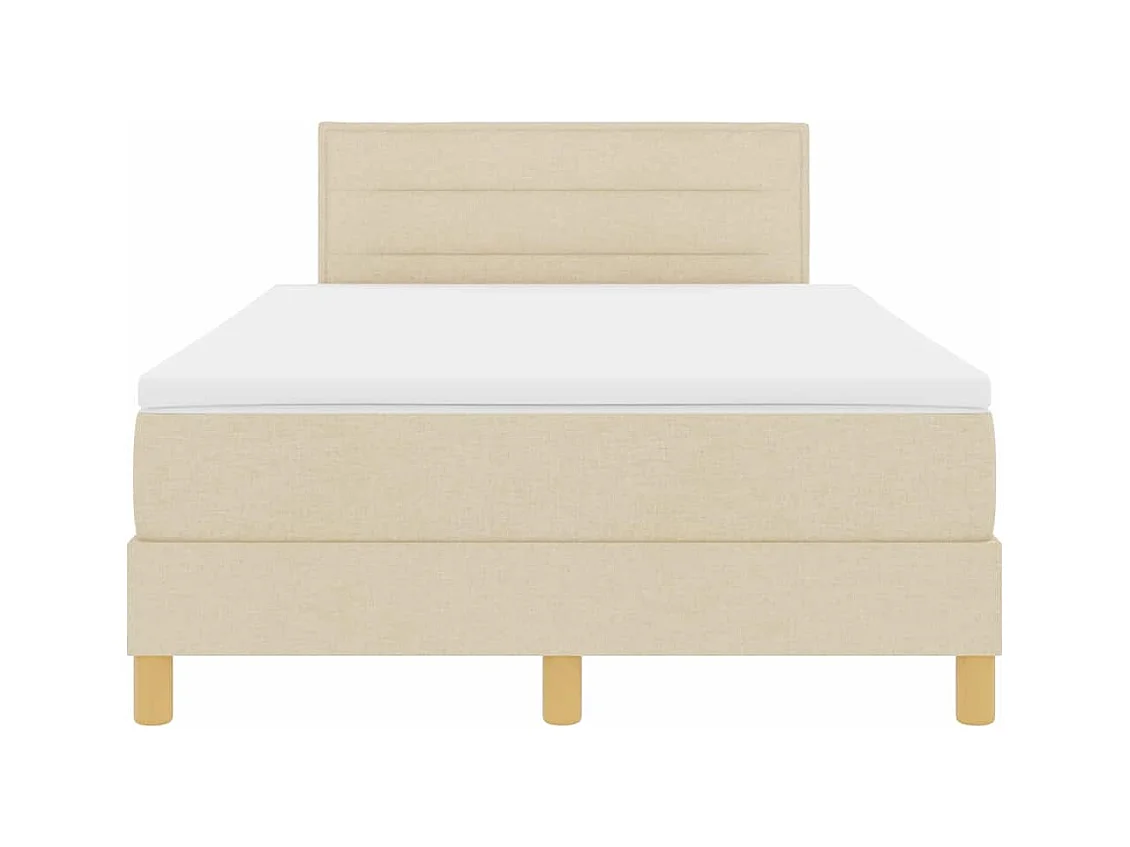 Cadre de lit avec matelas Crème 120 x 200 cm tissu