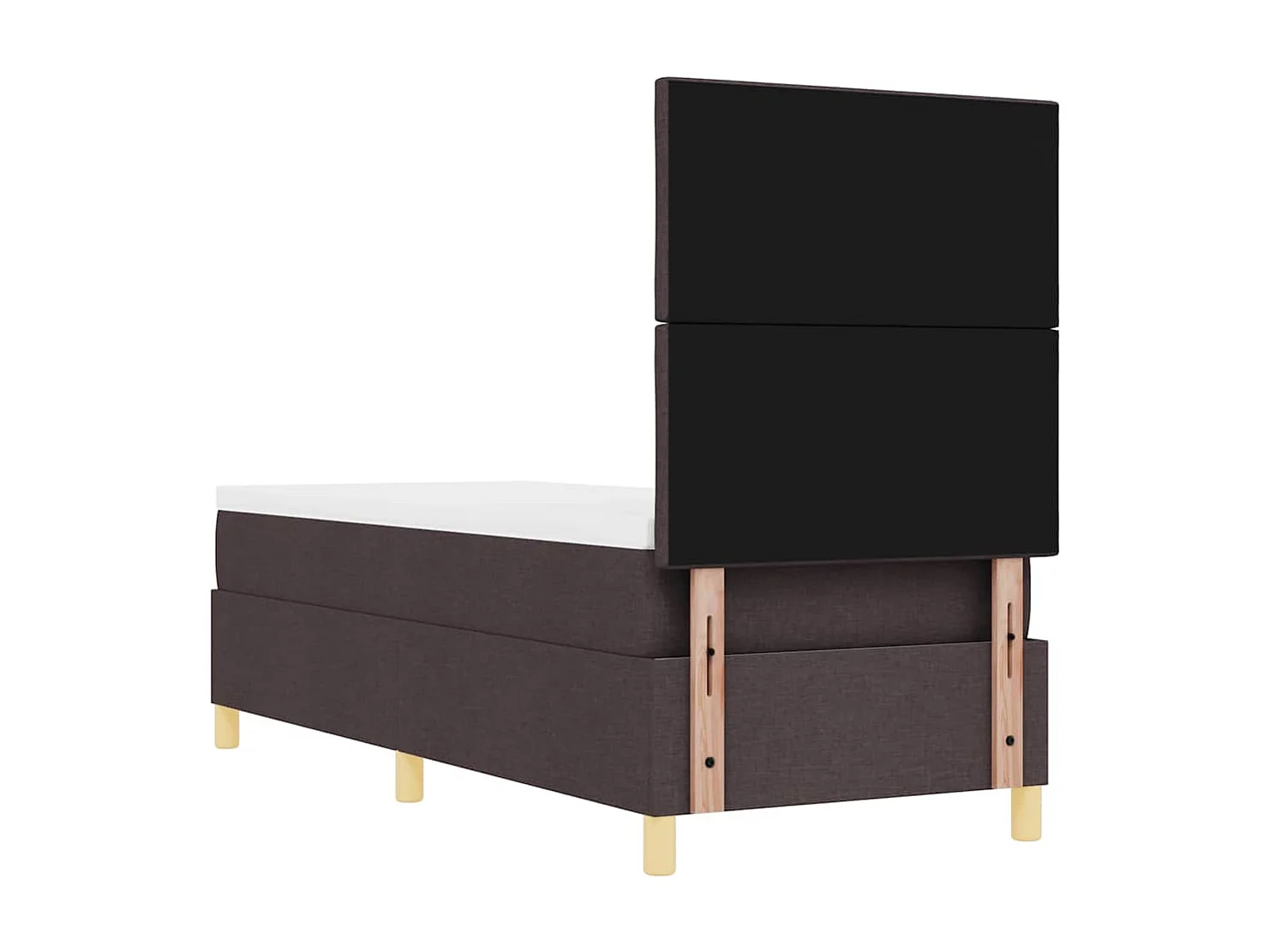 Cama tipo Box Spring Marrón oscuro 80 x 200 cm tela