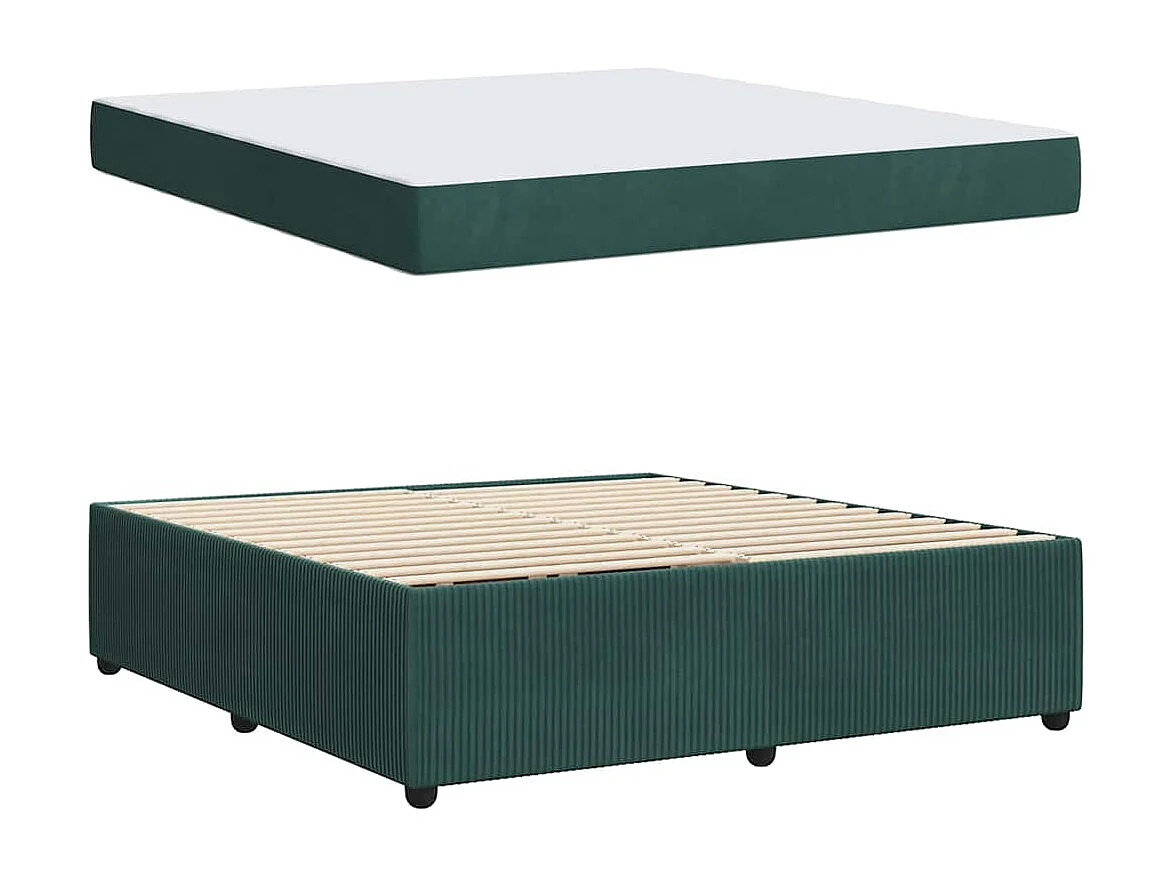 Bedframe met matras met matras Donkergroen 180 x 200 cm Fluweel