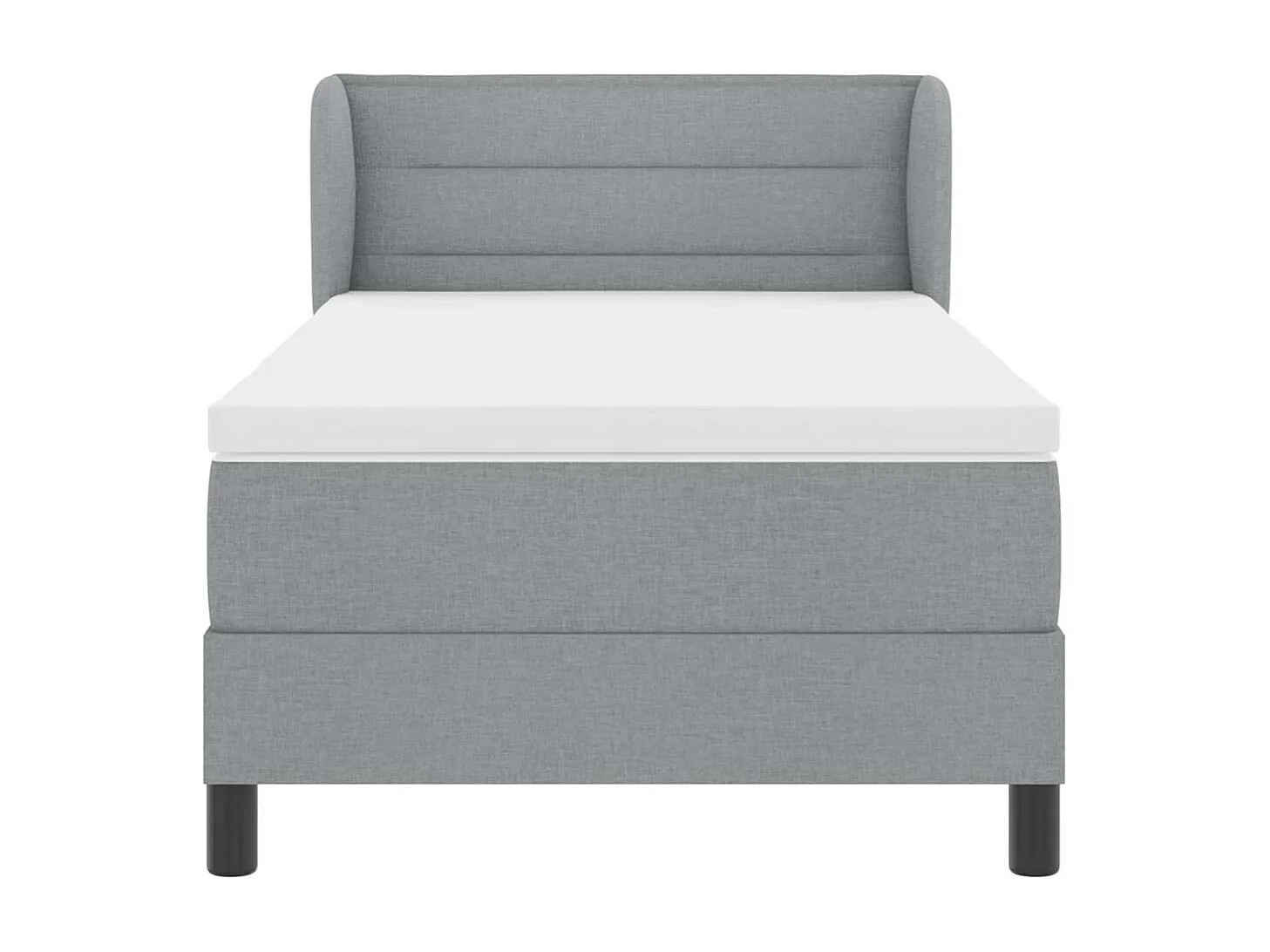 Cadre de lit avec matelas Gris clair 100 x 200 cm tissu