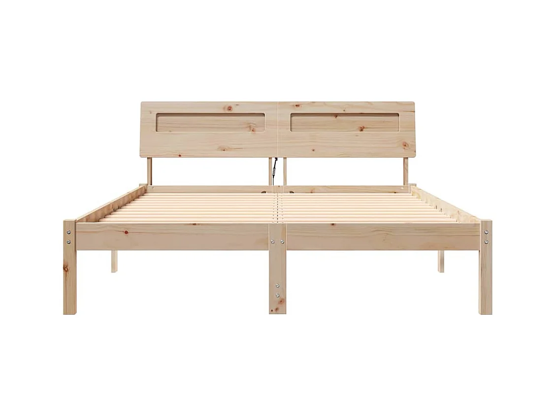 Cadre de lit Marron 135 x 190 cm Bois massif en pin