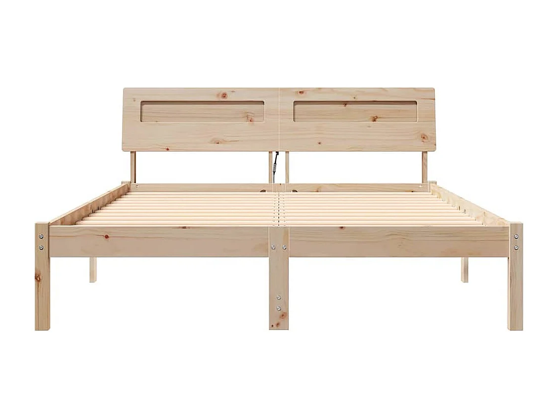 Cadre de lit Marron 135 x 190 cm Bois massif en pin