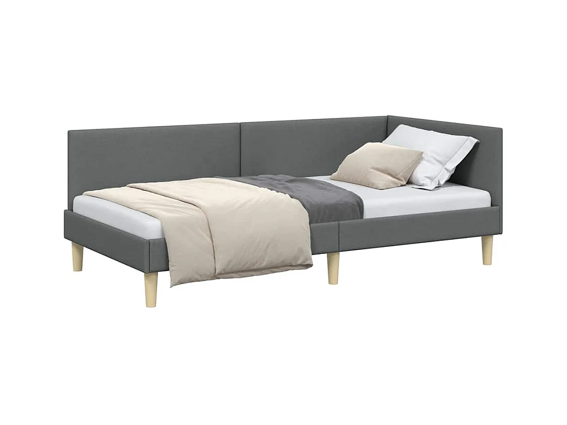 Estructura de cama en esquina Otro Gris oscuro 80 x 200 cm