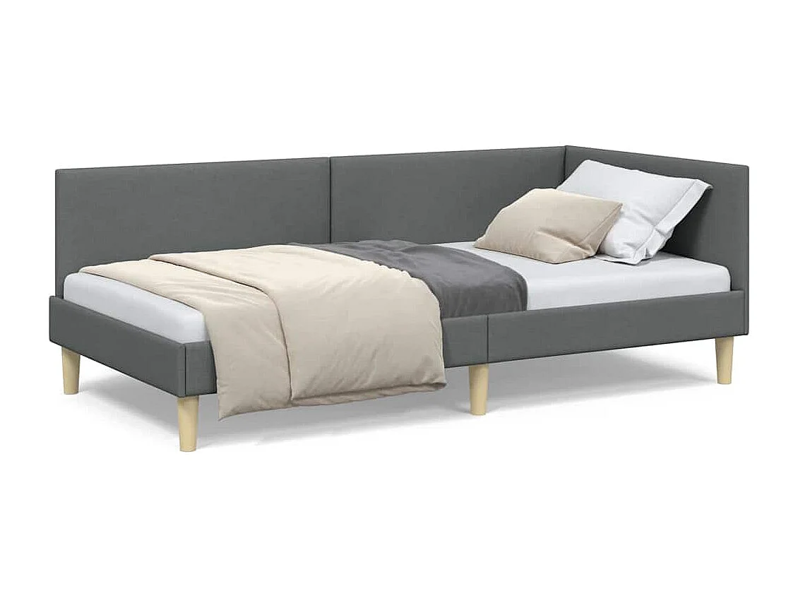 Estrutura de Cama de Canto Outros Cinzento escuro 80 x 200 cm