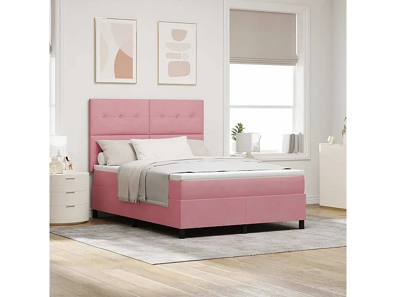 Cadre de lit avec matelas Rose 160 x 200 cm Velours