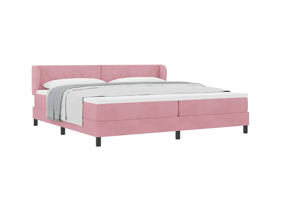 Cadre de lit avec matelas gris foncé 80x200 cm en velours