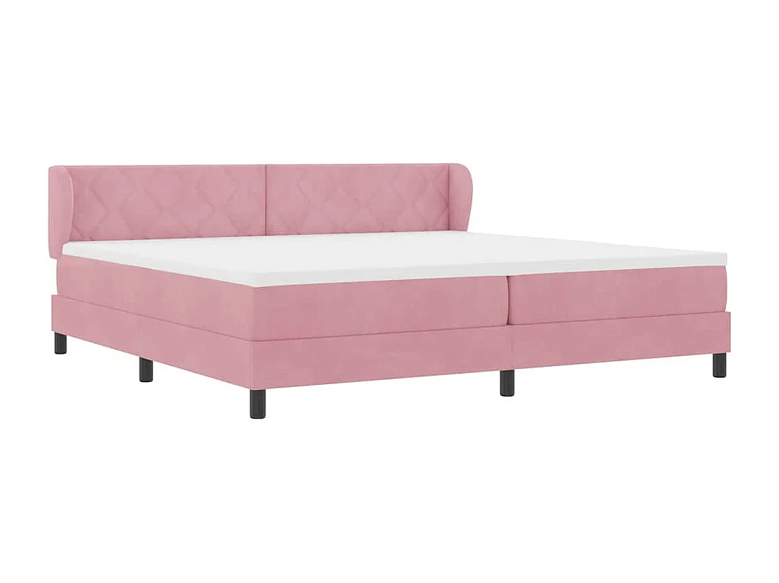 Cama con Somier y Colchón Gris Oscuro 80x200 cm Terciopelo Rosa