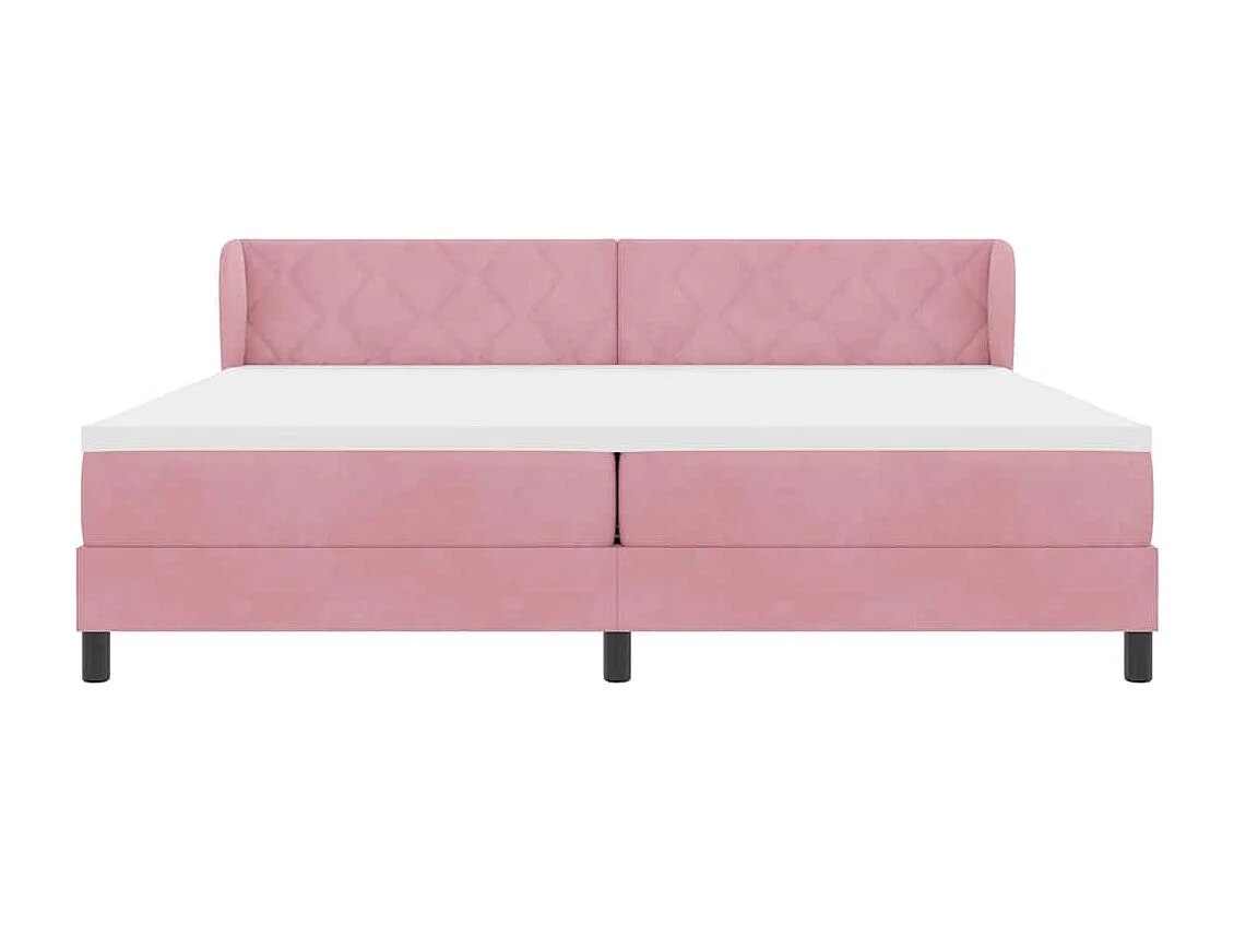 Cama con Somier y Colchón Gris Oscuro 80x200 cm Terciopelo Rosa