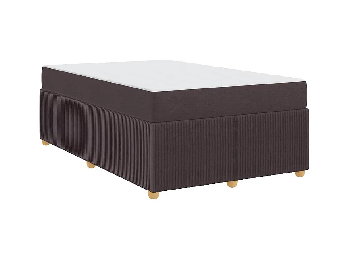 Cadre de lit avec matelas Marron foncé 120 x 190 cm tissu