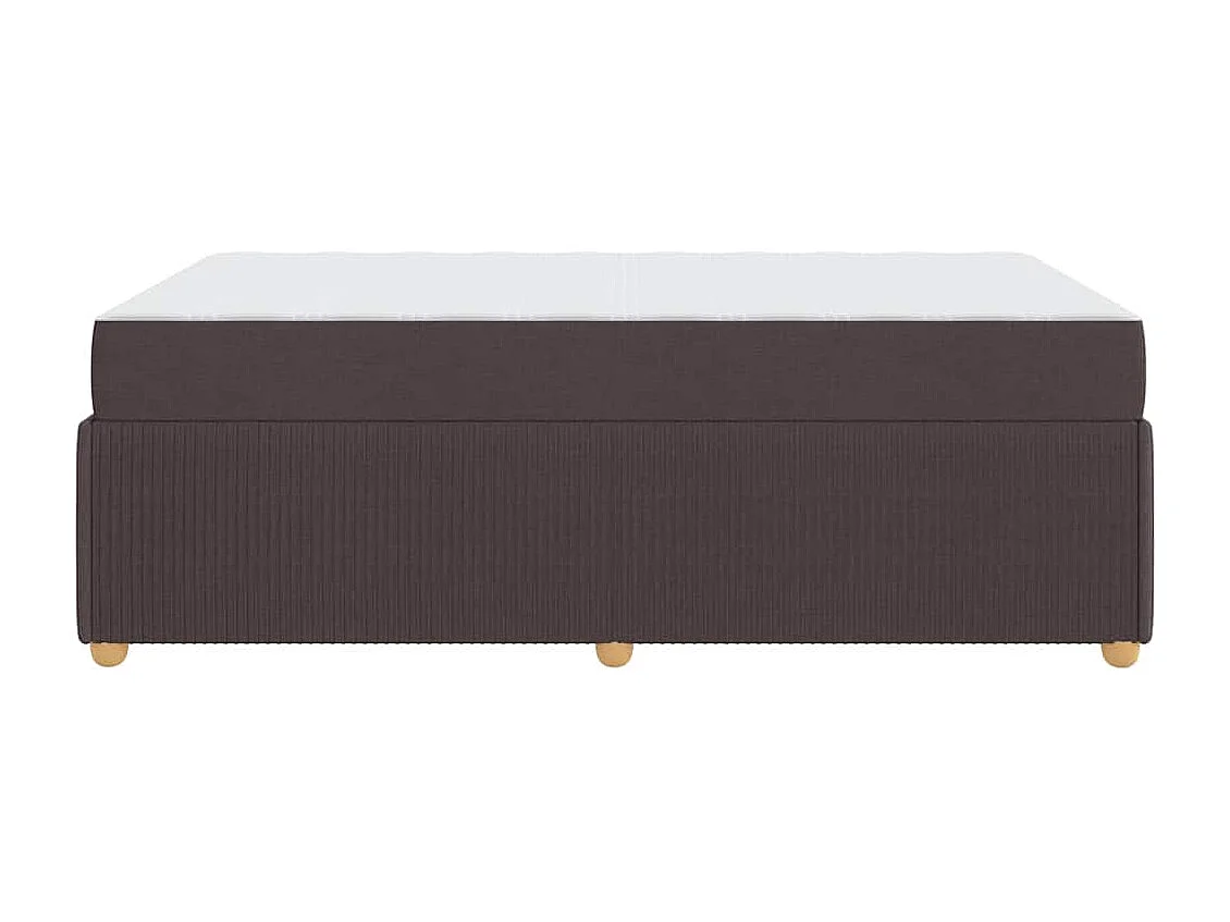 Cadre de lit avec matelas Marron foncé 120 x 190 cm tissu