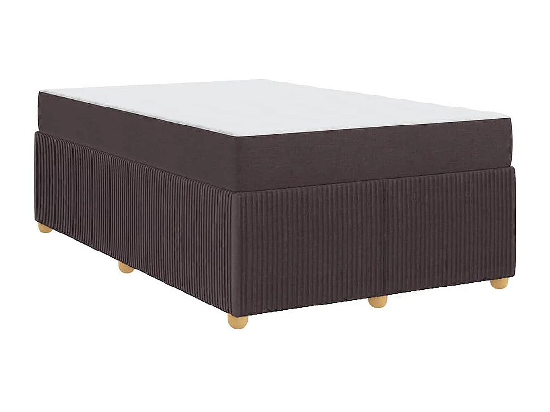 Cadre de lit avec matelas Marron foncé 120 x 190 cm tissu