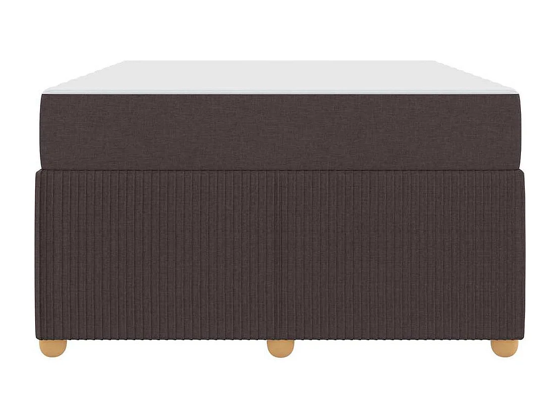 Cadre de lit avec matelas Marron foncé 120 x 190 cm tissu