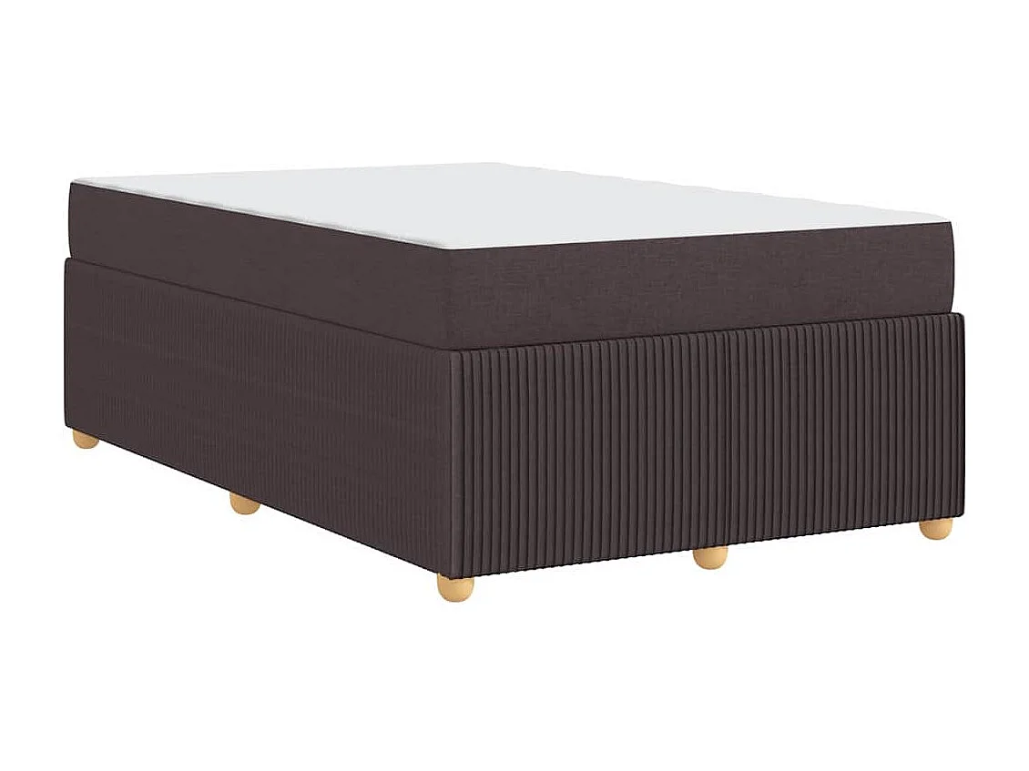 Cadre de lit avec matelas Marron foncé 120 x 190 cm tissu