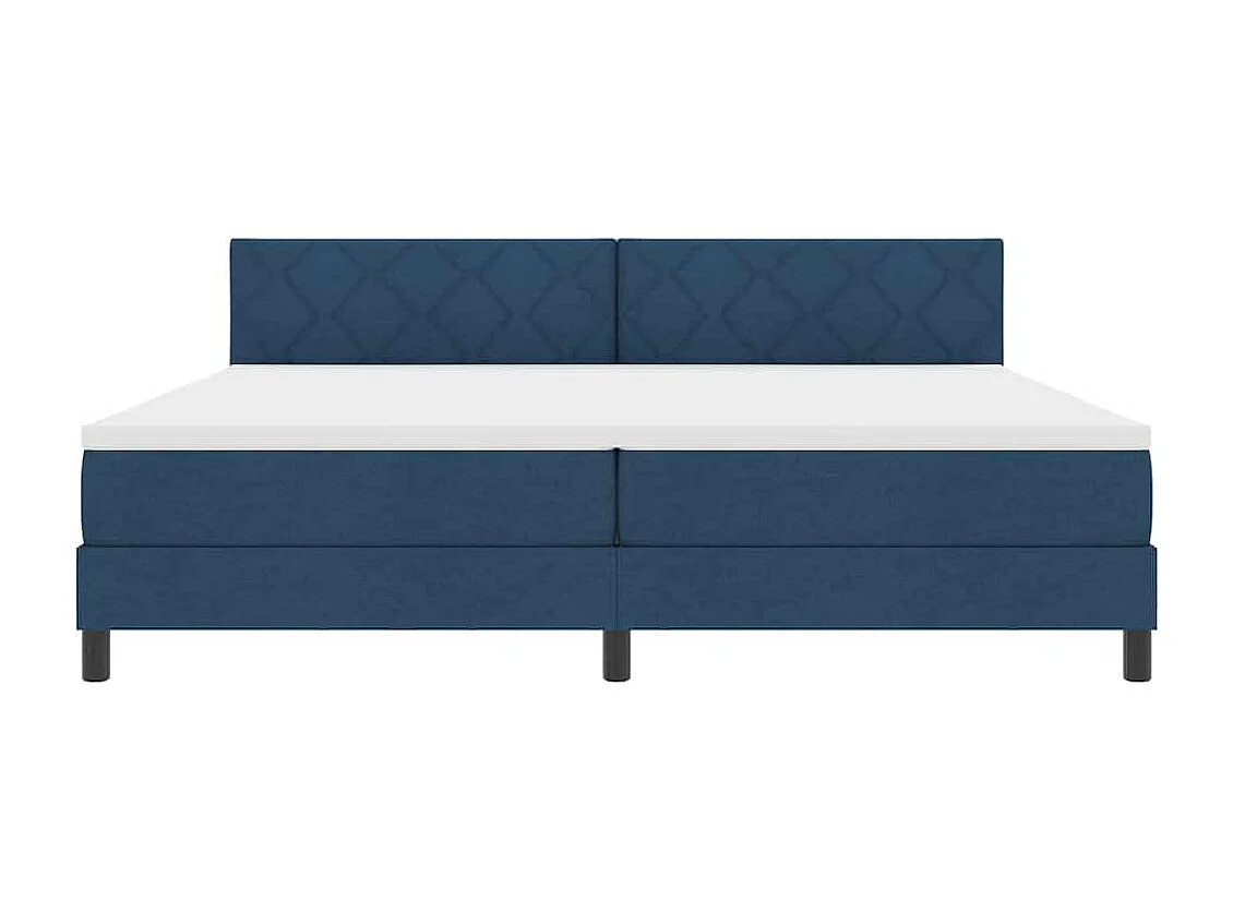 Cadre de lit avec matelas Bleu 200 x 200 cm tissu