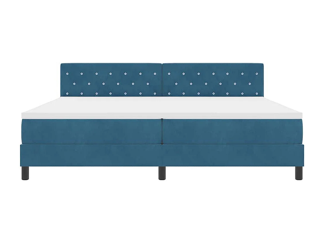 Cadre de lit avec matelas Bleu foncé 200 x 200 cm tissu