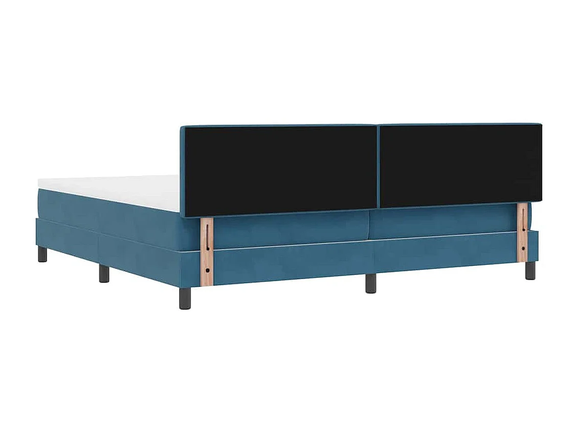 Cadre de lit avec matelas Bleu foncé 200 x 200 cm tissu