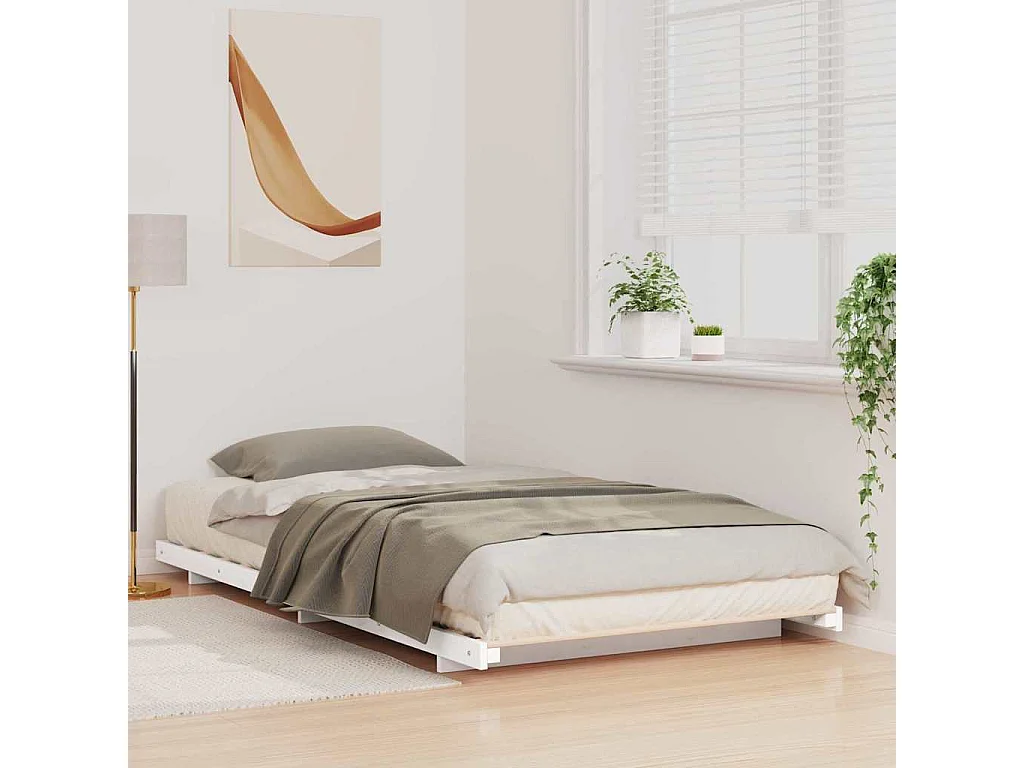Estructura de cama Blanco 100 x 200 cm Madera maciza de pino
