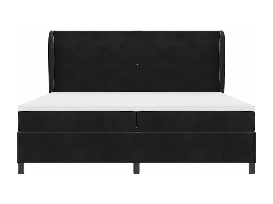 Cadre de lit avec matelas Noir 200 x 200 cm Velours