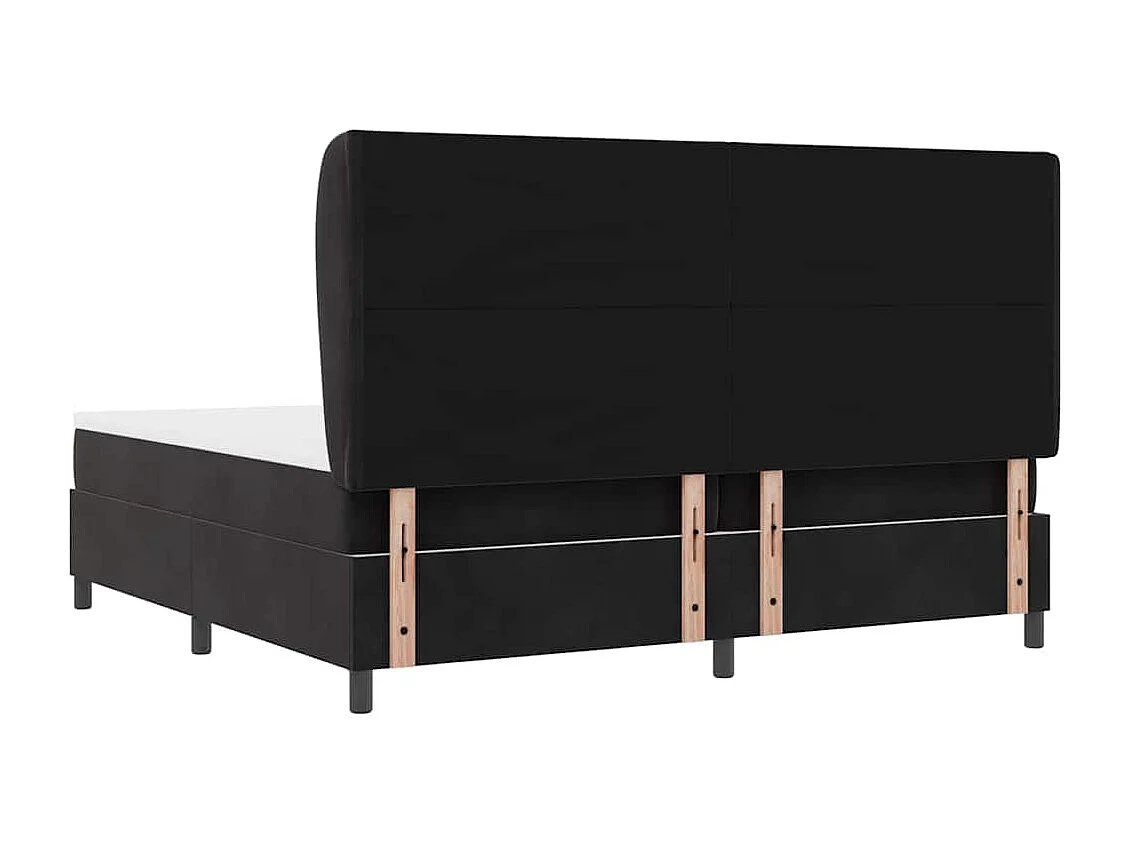 Cadre de lit avec matelas Noir 200 x 200 cm Velours