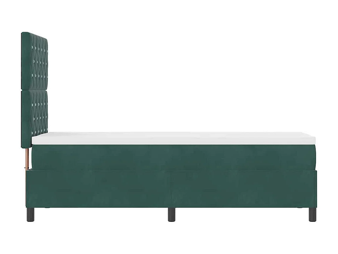 Cama tipo Box Spring Verde oscuro 80 x 200 cm Terciopelo