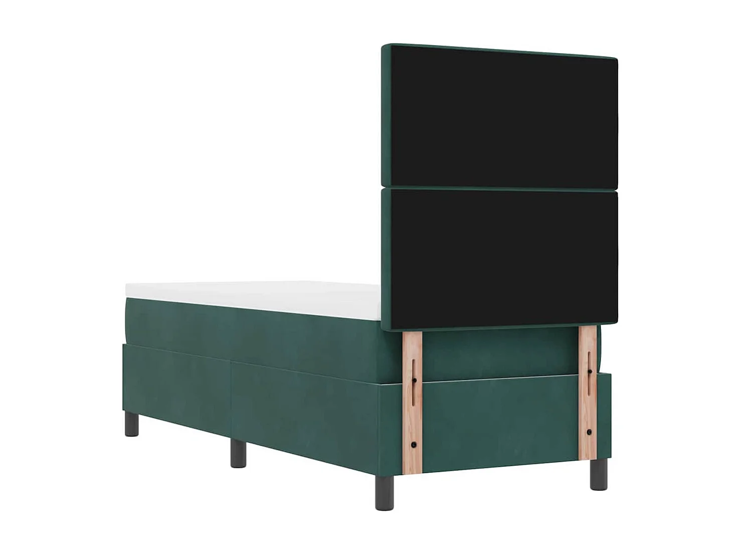 Cama tipo Box Spring Verde oscuro 80 x 200 cm Terciopelo