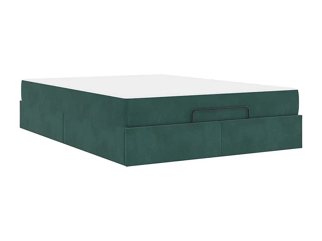 Estructura de cama Verde oscuro 140 x 200 cm Terciopelo