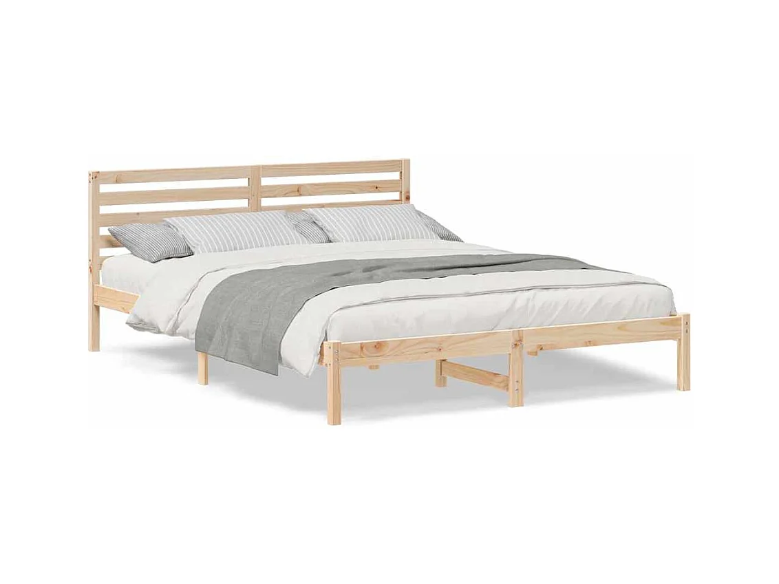 Cadre de lit Marron 160 x 210 cm Bois massif en pin