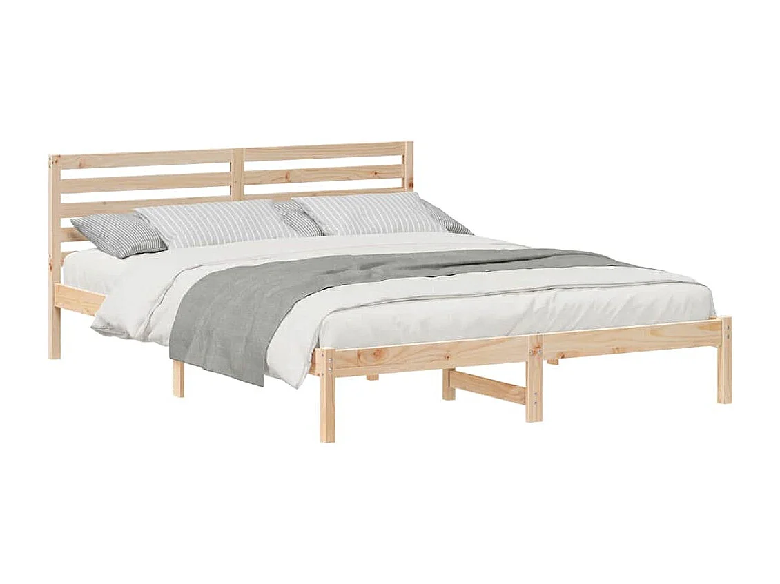 Estructura de cama Marrón 160 x 210 cm Madera maciza de pino