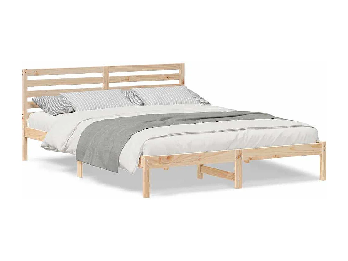 Estructura de cama Marrón 160 x 210 cm Madera maciza de pino