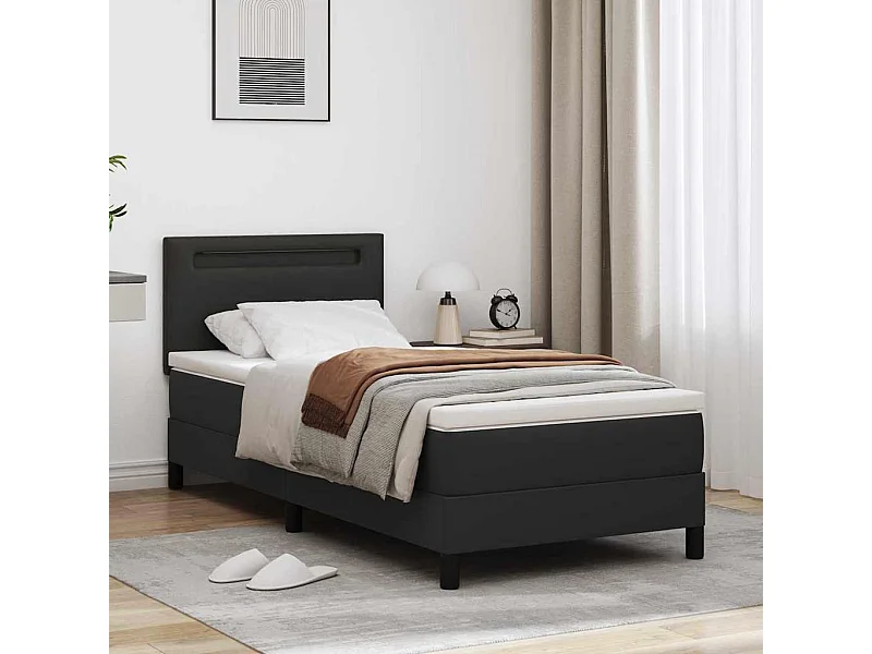 Estructura de cama con colchón con colchón Negro 90 x 190 cm