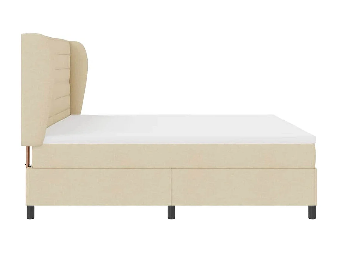 Boxspring bed met matras met hoofdeinde Crème 200 x 200 cm Stof