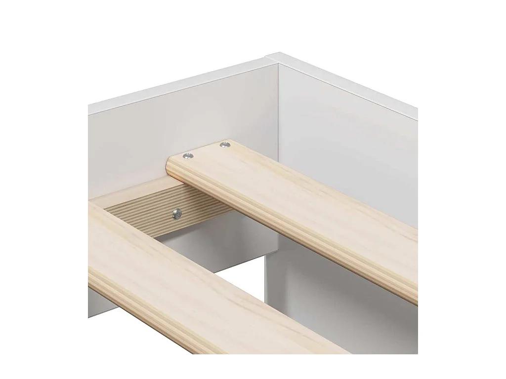 Cadre de lit avec rangement Blanc 90 x 200 cm Bois d'ingénierie