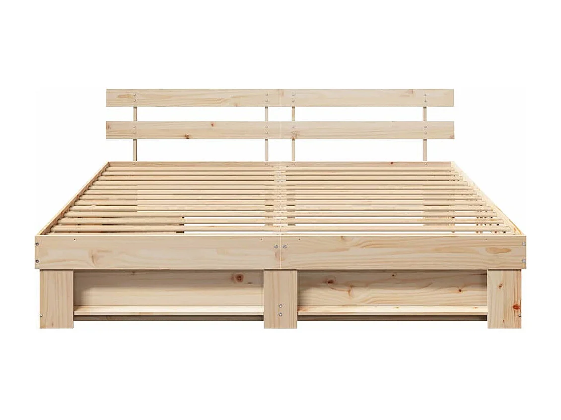 Cadre de lit avec tiroir Marron 200 x 200 cm Bois massif en pin