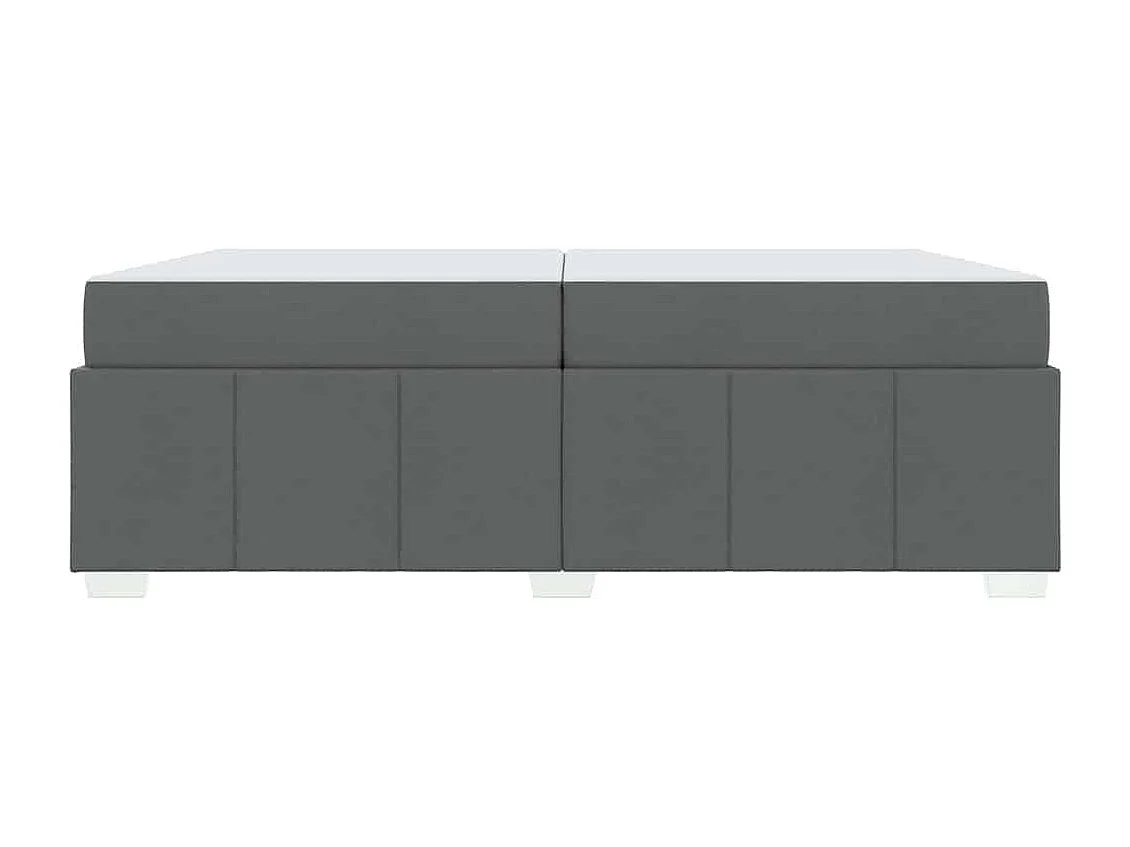 Cadre de lit avec matelas Gris foncé 200 x 200 cm tissu