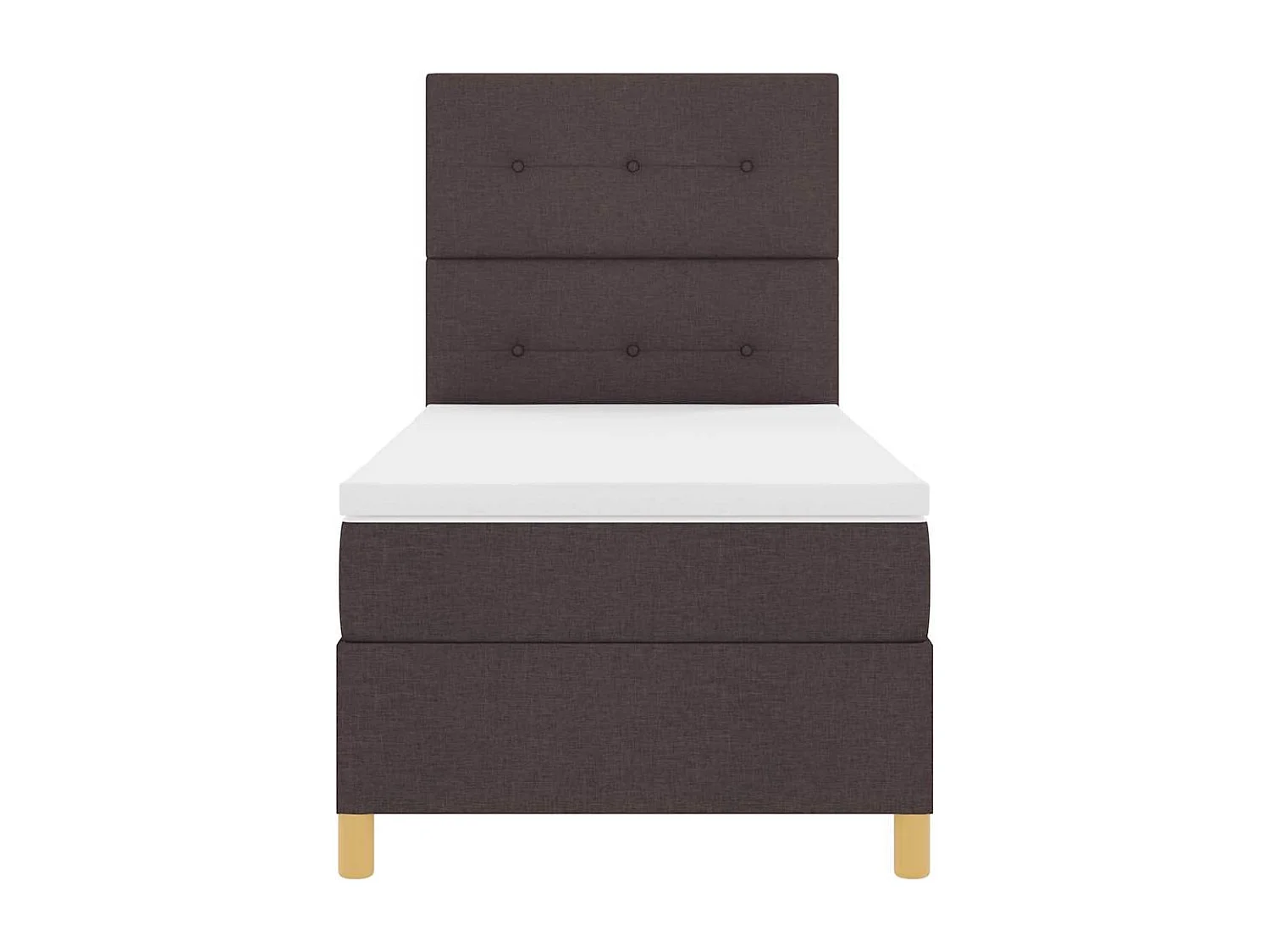 Cadre de lit avec tête de lit Marron foncé 90 x 200 cm tissu