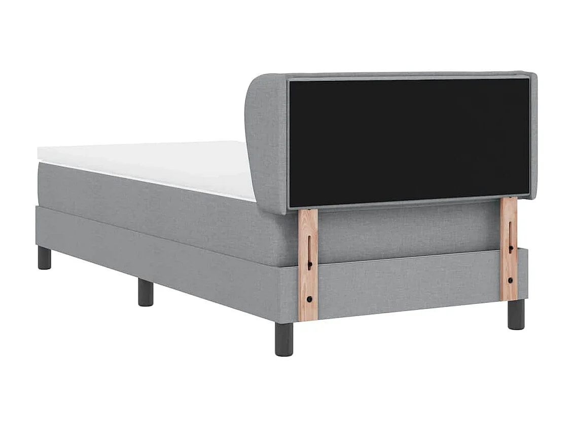 Cadre de lit avec matelas Gris clair 90 x 200 cm tissu