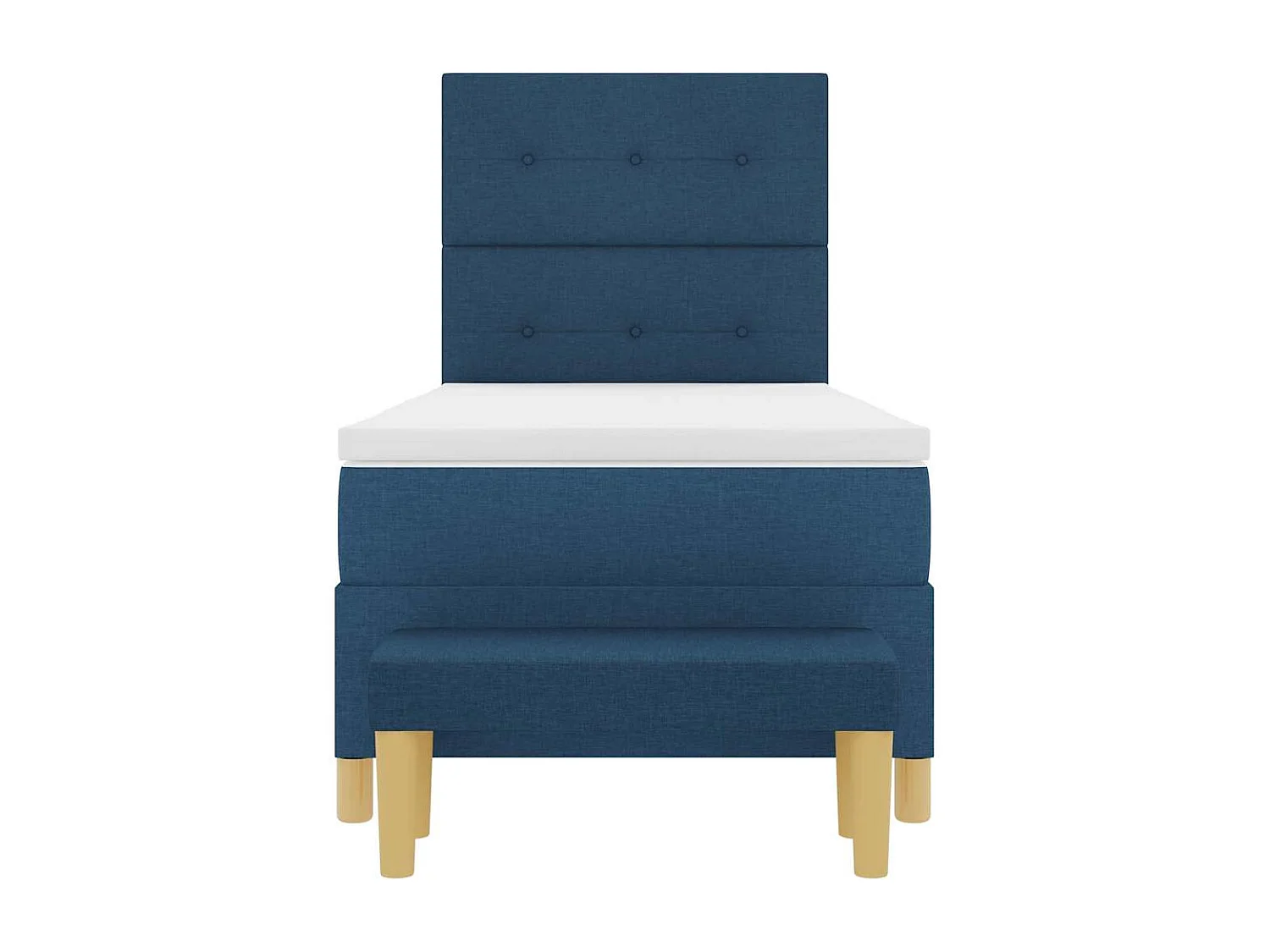 Cama tipo Box Spring con colchón Azul 90 x 200 cm tela