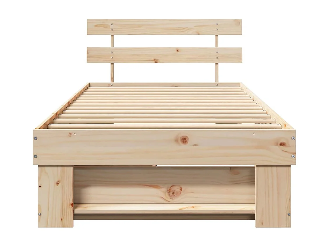 Cadre de lit avec tiroir Marron 80 x 200 cm Bois massif en pin