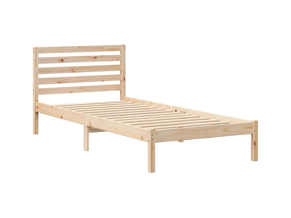Estructura de cama Marrón 80 x 220 cm Madera maciza de pino