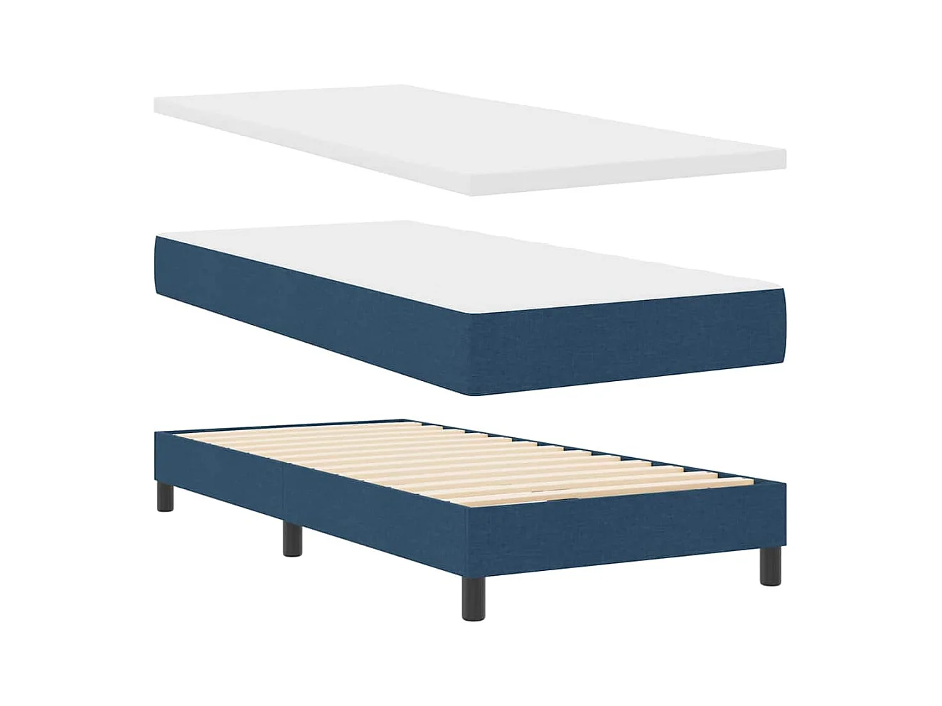 Boxspringbed met matras met matras Donkerblauw 90 x 190 cm Stof