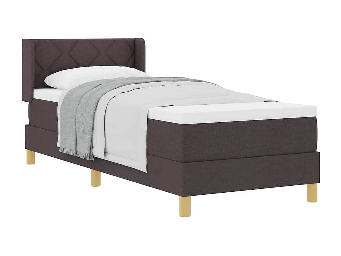 Cadre de lit Marron foncé et Blanc 80 x 200 cm tissu