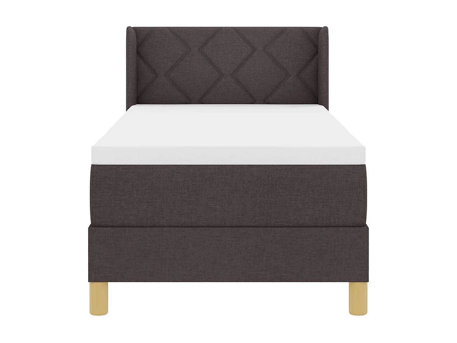 Cadre de lit Marron foncé et Blanc 80 x 200 cm tissu